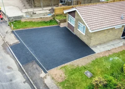 Axminster Devon New path Edging Kerbs and New Tarmac