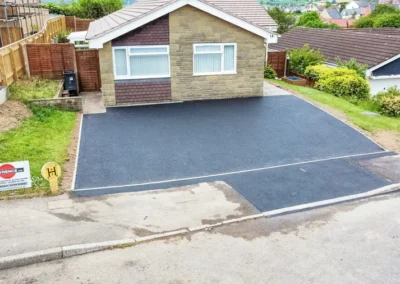Axminster Devon New path Edging Kerbs and New Tarmac