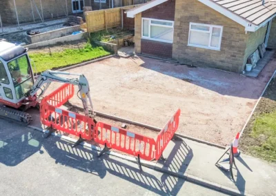 Axminster Devon New path Edging Kerbs and New Tarmac